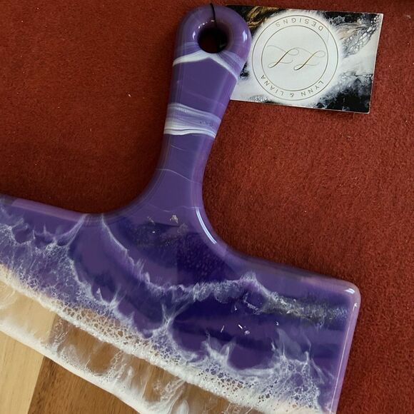 NWT Lynn & Liana Designs Resin Accented Cheese Board ocean vibes - Picture 2 of 7